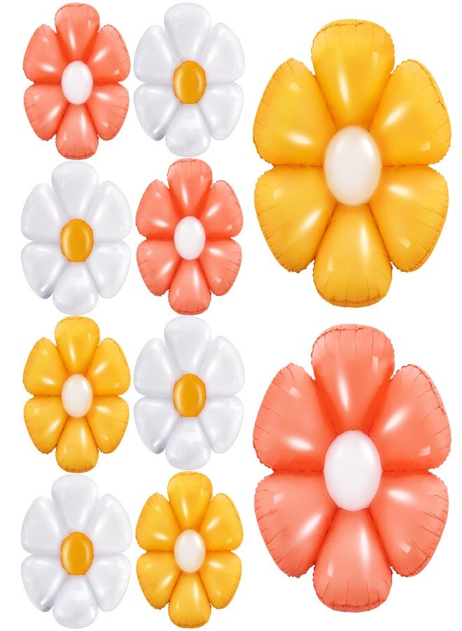 Rotatingpals 10 Pcs Daisy Balloon 28 Inch Flower Balloons Boho Groovy Party Decor for Boho Daisy Themed Birthday Party Baby Shower Wedding Decorations Supplies, 3 Colors - Image 1